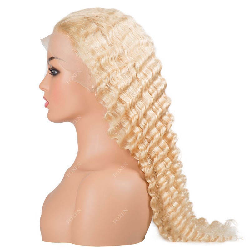 613 wigs - frontal lace / 12 / deep wave - Blond