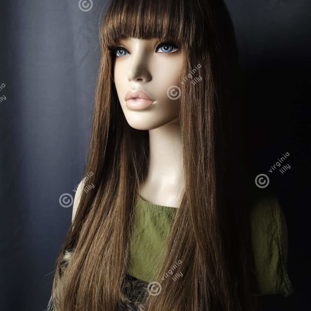 Custom Highlight wig with a bang - Virgin Hair