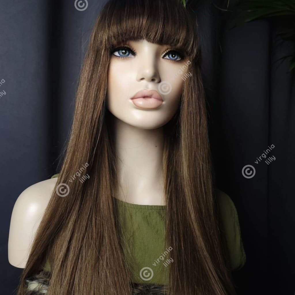 Custom Highlight wig with a bang - Virgin Hair